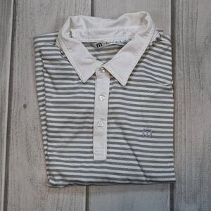 Travis Mathew Men's Striped Golf Polo